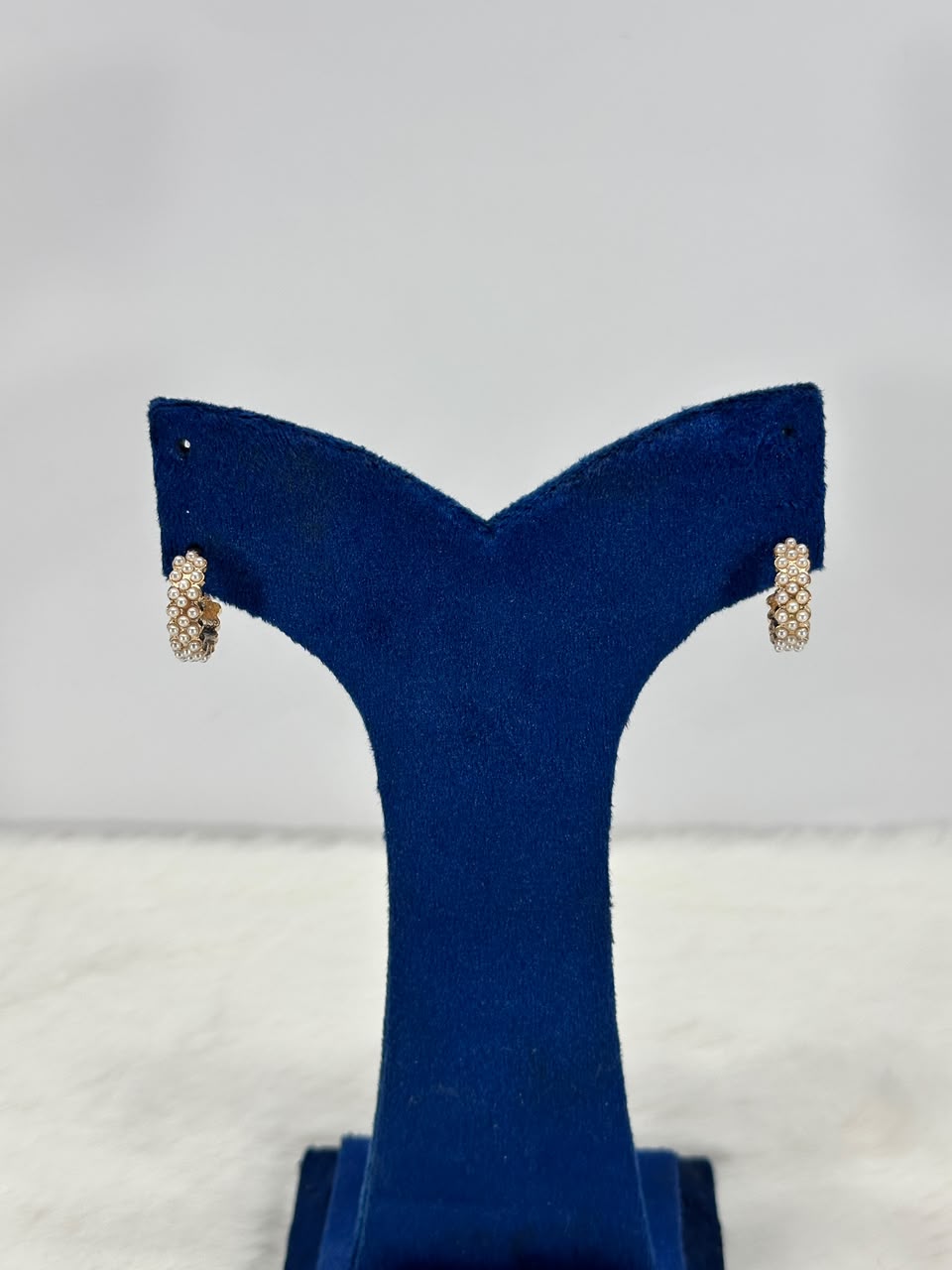 Elegant Pearl Hoop Earrings – Gold-Plated Mini Huggie Earrings for Women