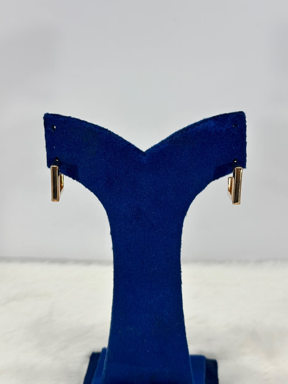 Minimalist Gold Bar Hoop Earrings – Modern Geometric Earrings for Women