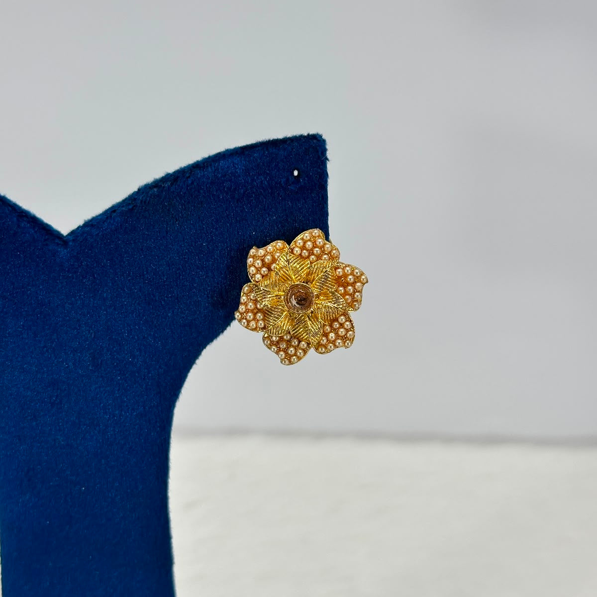 Noor Bloom Gold Plated Floral Stud Earrings