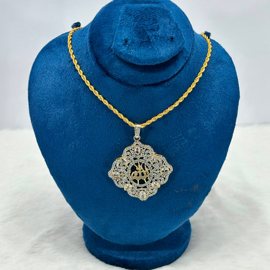 Luxury Gold Plated Allah Calligraphy Pendant Necklace for Women