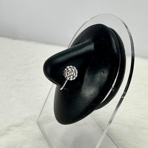 Classic Round Crystal Nose Pin for Women – Silver Nose Stud | Minimalist Everyday Nose Jewelry | Elegant Bridal Nose Accessory