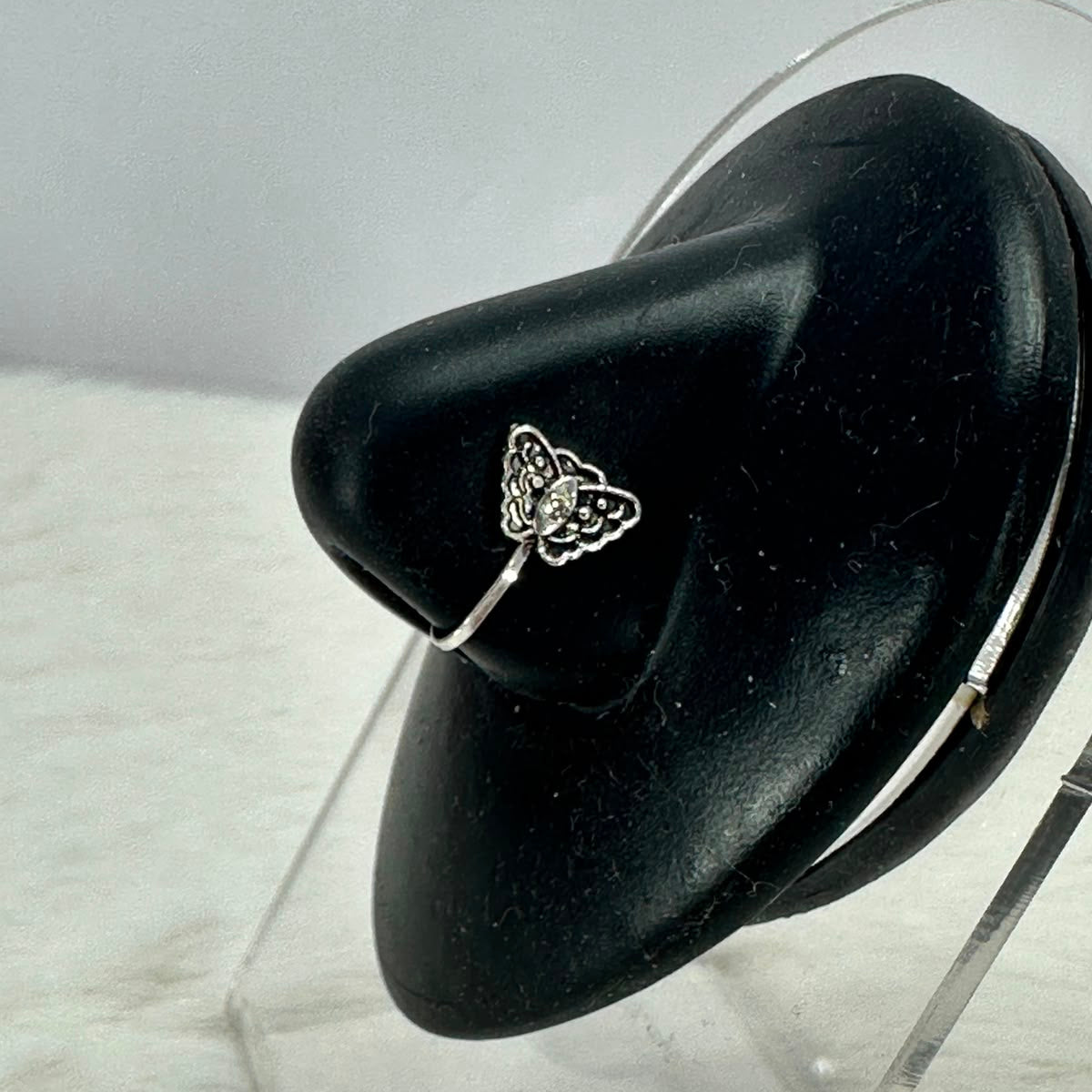 Elegant Butterfly Crystal Nose Pin – Silver Plated Minimal Nose Stud for Women | Everyday & Party Wear