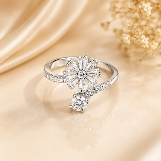 Luxury Pear Cut Turquoise Blue CZ Ring in Silver | Elegant Statement & Engagement Ring for Women