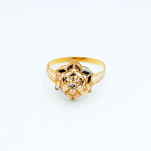 Luxury Twisted Gold Ring with Baguette & Round Cut Stones | Elegant Statement Ring for Women