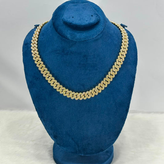 Luxury Gold-Plated Cuban Link Chain Necklace for Men & Women | Iced Out Zircon Jewelry