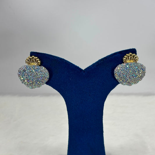 Luxury Crystal Shell Stud Earrings for Women | Premium Statement Party Earrings