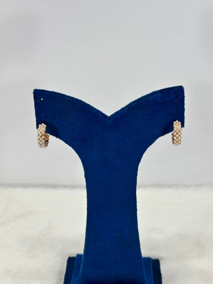 Elegant Pearl Hoop Earrings – Gold-Plated Mini Huggie Earrings for Women