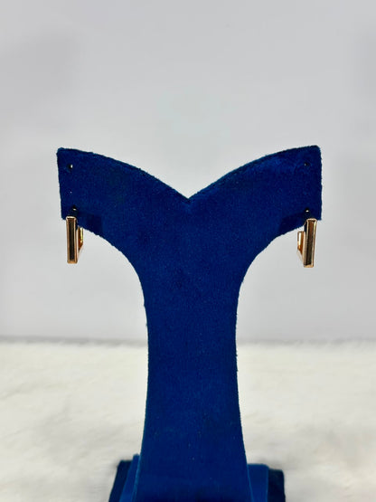 Minimalist Gold Bar Hoop Earrings – Modern Geometric Earrings for Women