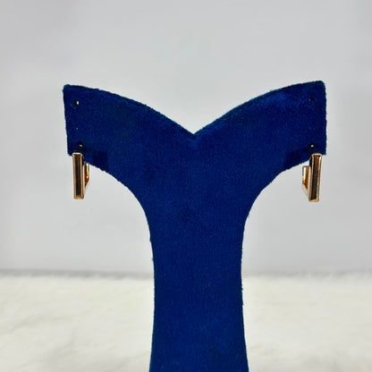 Minimalist Gold Bar Hoop Earrings – Modern Geometric Earrings for Women